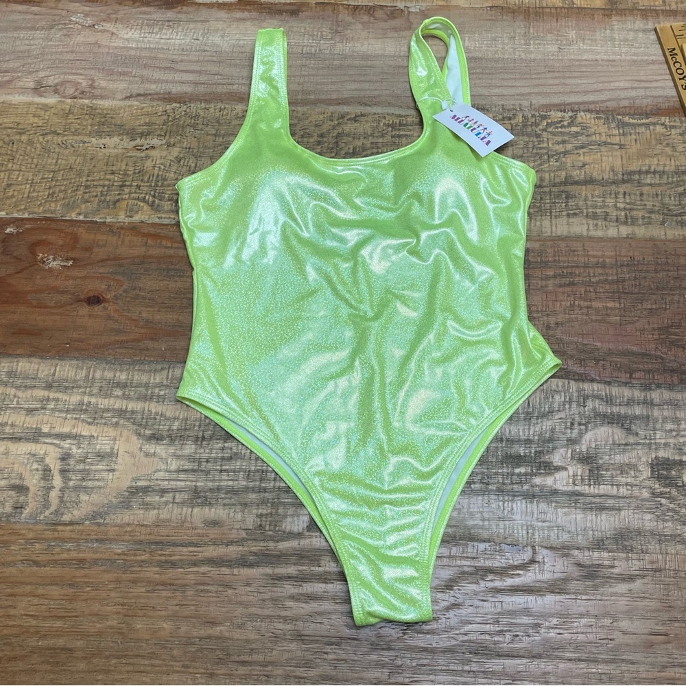 MIAIULIA Women's Large Retro 80s/90s Inspired High Cut Low Swimwear